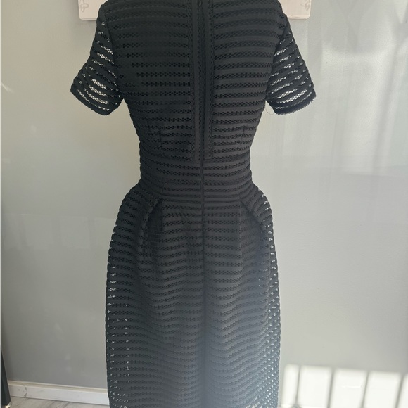 Black Ribbed Fit & Flare Midi Dress The Monroe Factory - M e100-27 - Picture 6 of 6